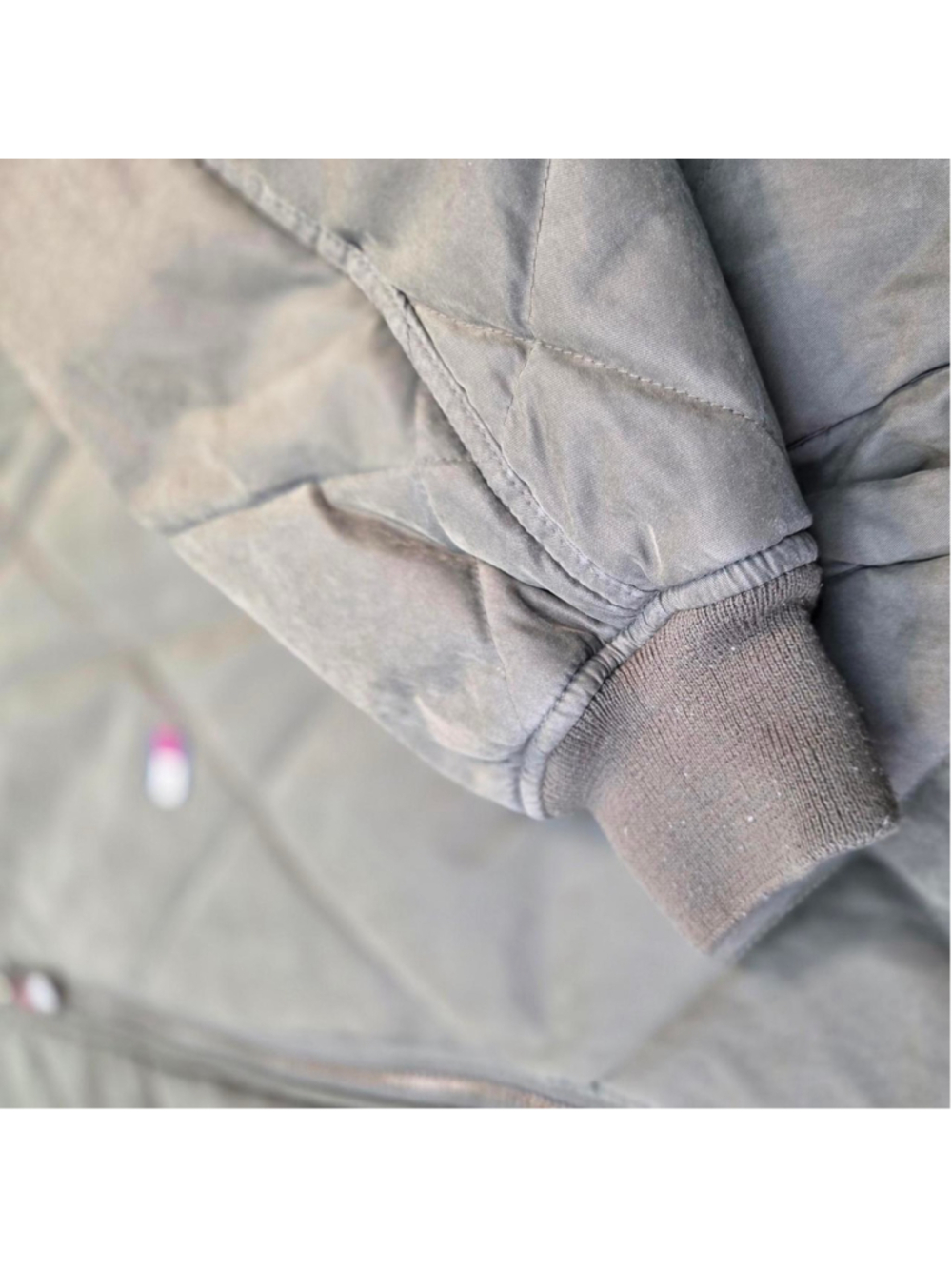 Vintage Tommy Hilfiger Quilted Bomber Jacket Olive Green Full Zip Men's Medium # - Picture 6 of 8